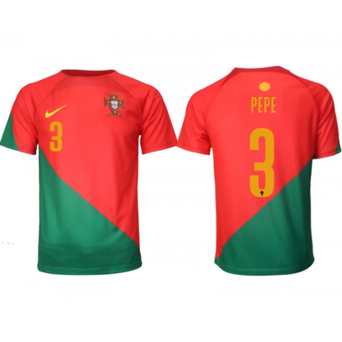 Fotballdrakt Herre Portugal Pepe #3 Hjemmedrakt VM 2022 Kortermet